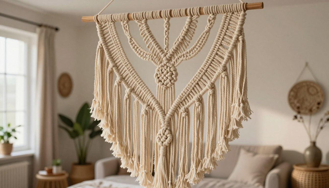 Duża makrama na ścianę DIY